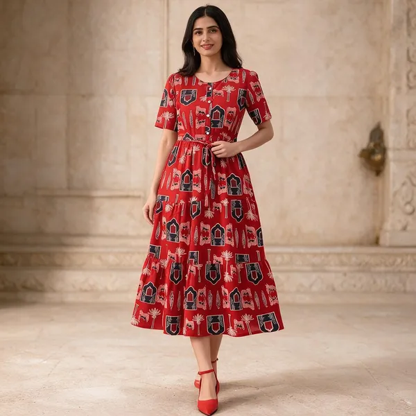 Red_Georgette_One_Piece_For_Women