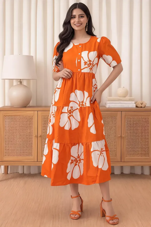 Orange_Georgette_One_Piece_For_Women