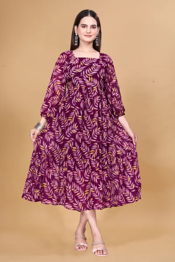 Purple_Leaf_Print_Flared_Midi_Dress_for_Women