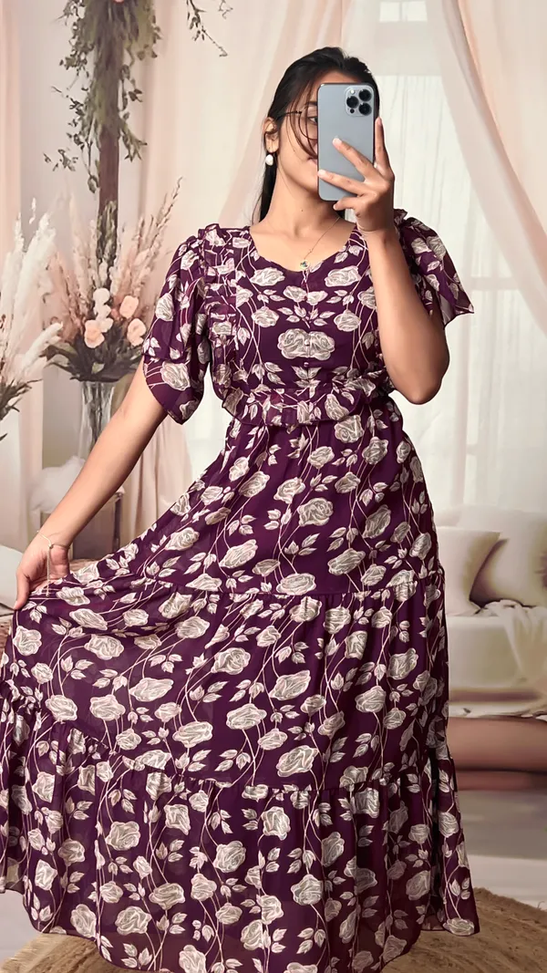 Maroon_Georgette_Floral_Fit_And_Flare_Dress_For_Women