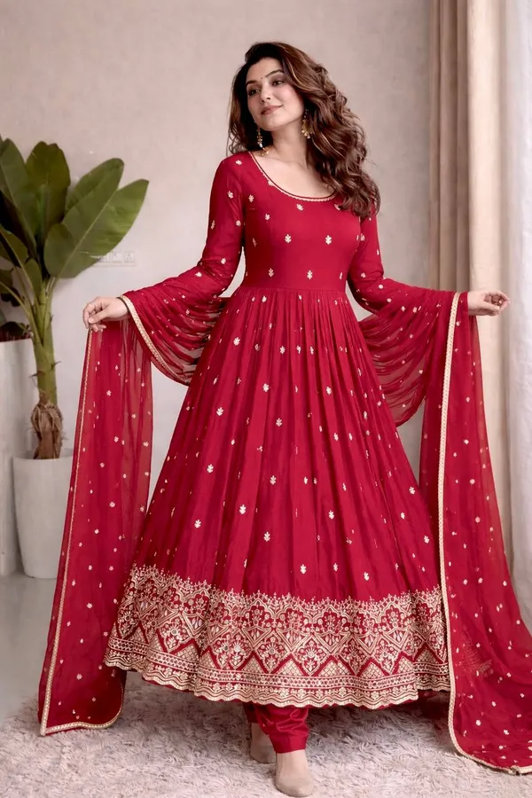 Maroon_Embroidered_Anarkali_Suit_Set_for_Women