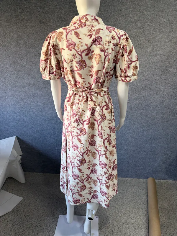 Ivory_Floral_Print_Collared_Midi_Dress_for_Women