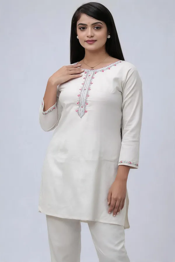 White_Georgette_Co-Ord_Set_For_Women