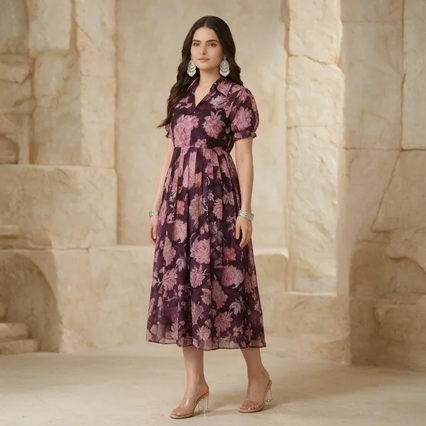 Purple_Georgette_Floral_Print_Fit_And_Flare_Dress_For_Women