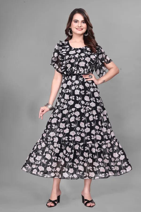 Black_Floral_Fit_And_Flare_Dress_for_Women