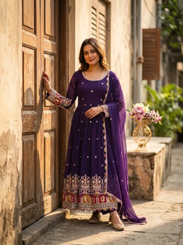 Purple_Embellished_Anarkali_Suit_Set_for_Women