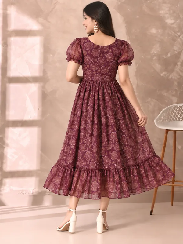 Maroon_Floral_Print_Fit_And_Flare_Midi_Dress_for_Women