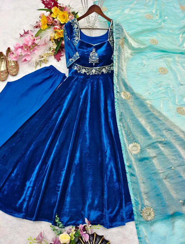 Navy_Blue_Velvet_Anarkali_Suit_Set_for_Women