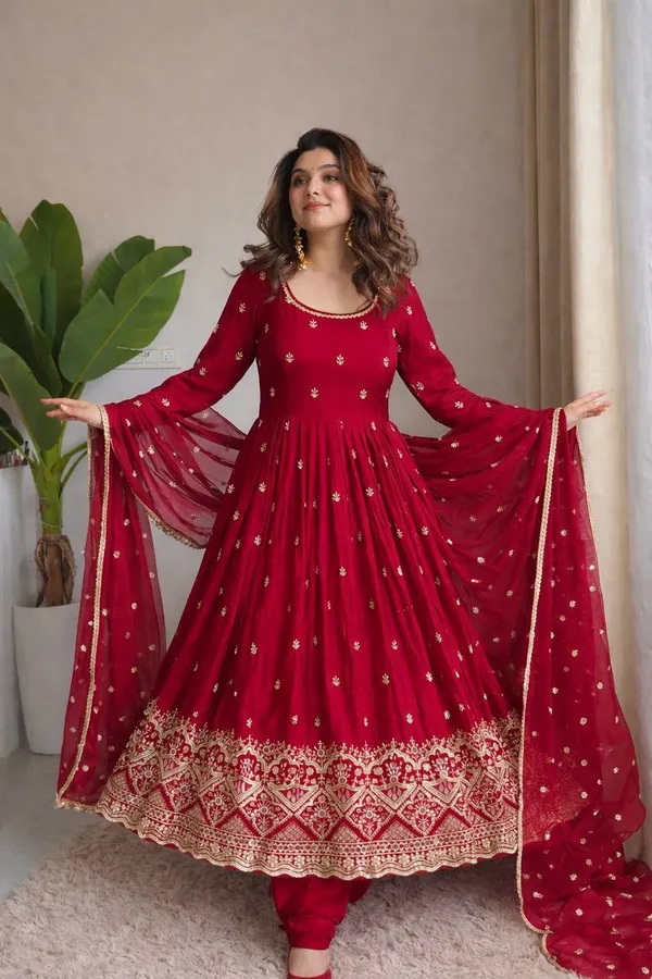 Maroon_Embroidered_Anarkali_Suit_Set_for_Women