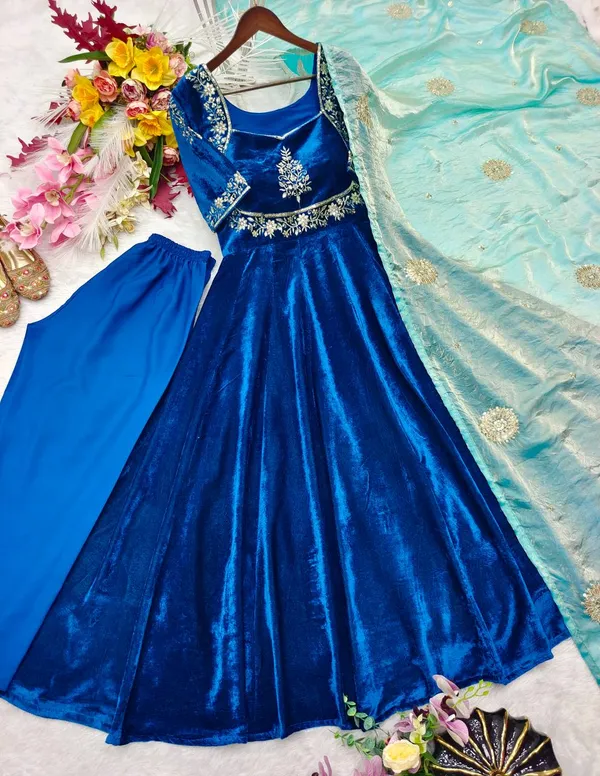 Navy_Blue_Velvet_Anarkali_Suit_Set_for_Women