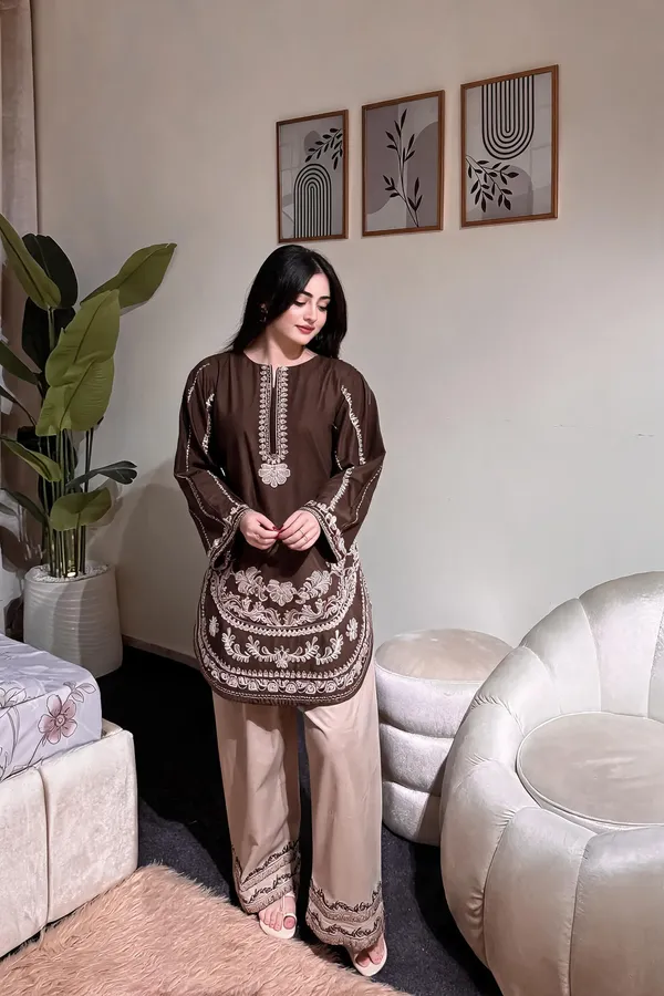 Brown_Cotton_Co-Ord_Set_For_Women