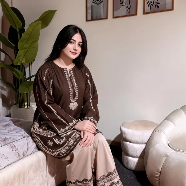 Brown_Cotton_Co-Ord_Set_For_Women