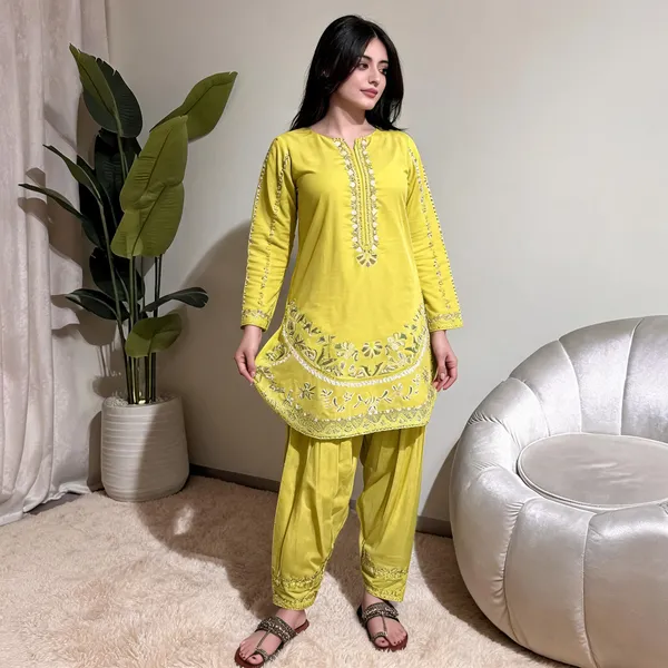 Yellow_Cotton_Co-Ord_Set_For_Women