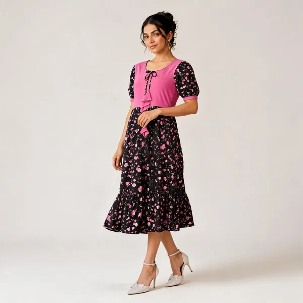 Pink_Georgette_One_Piece_For_Women
