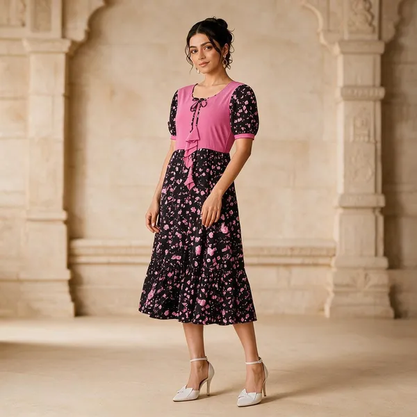 Pink_Georgette_One_Piece_For_Women