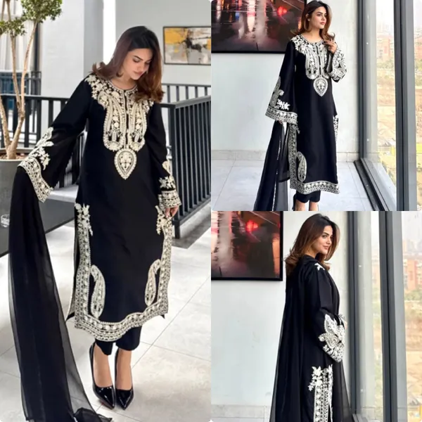 Black_Embroidered_Straight_Kurta_Set_for_Women