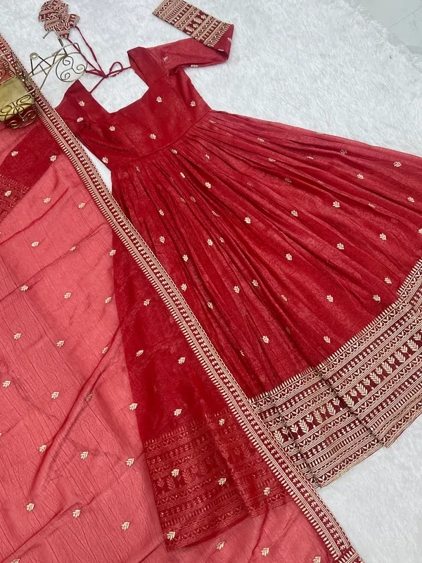 Red_Embroidered_Anarkali_Suit_Set_For_Women