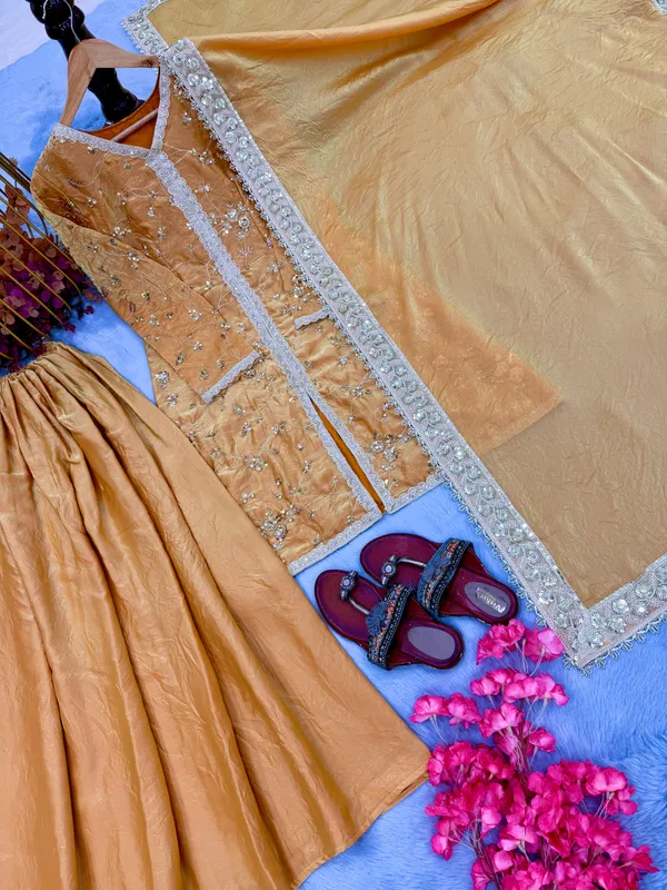 Peach_Fendi_Silk_Embroidered_Palazzo_Suit_Set_for_Women