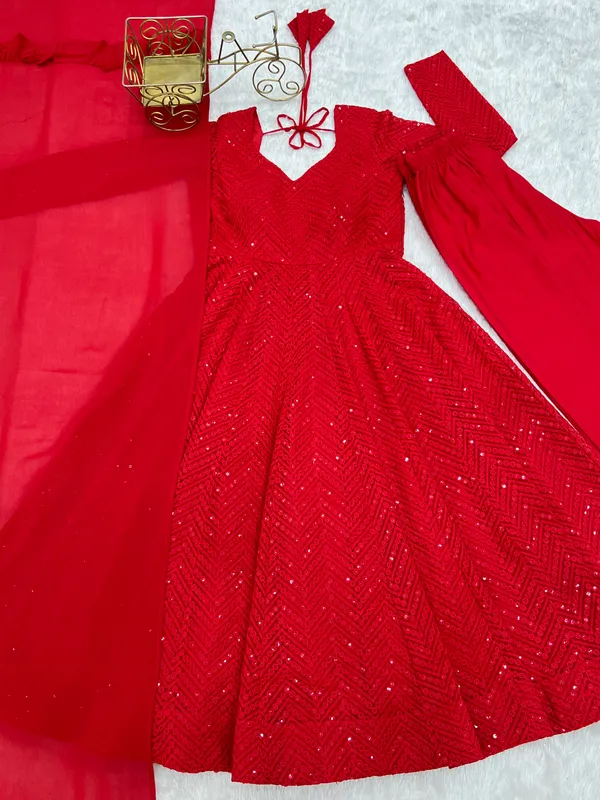 Red_Embellished_Flared_Anarkali_Suit_Set_for_Women