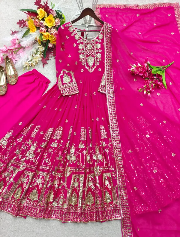 Pink_Embroidered_Anarkali_Suit_Set_for_Women