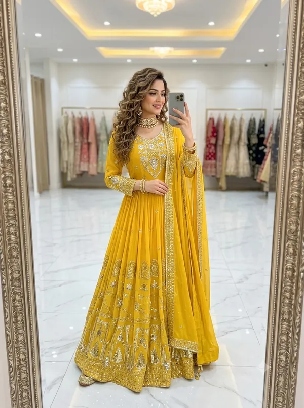 Yellow_Embroidered_Anarkali_Suit_Set_for_Women