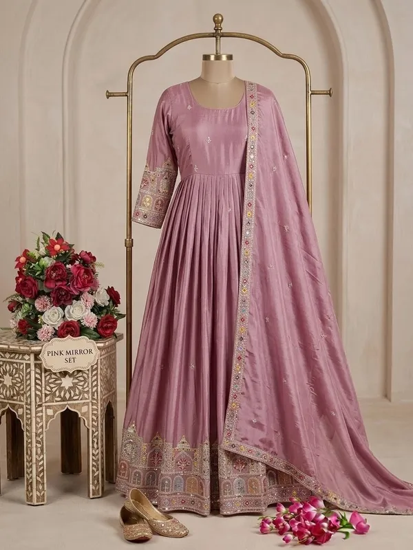 Mauve_Chinon_Silk_Anarkali_Gown_Set_for_Women