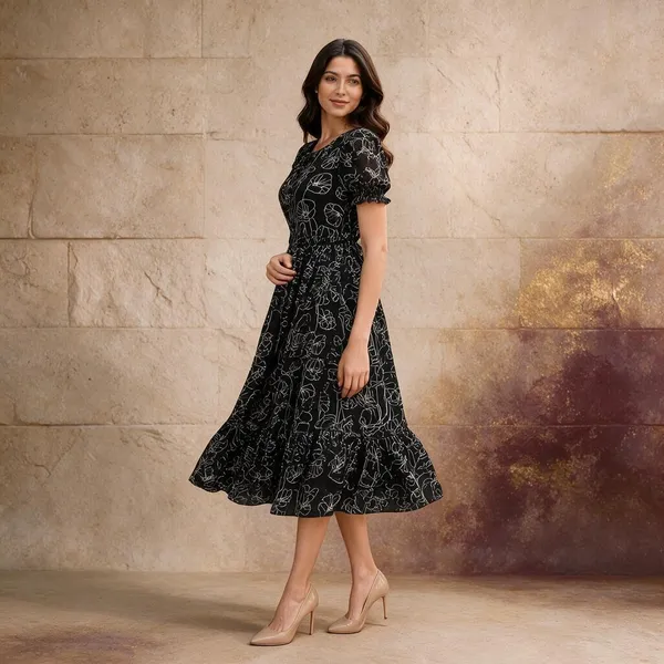 Black_Georgette_One_Piece_For_Women