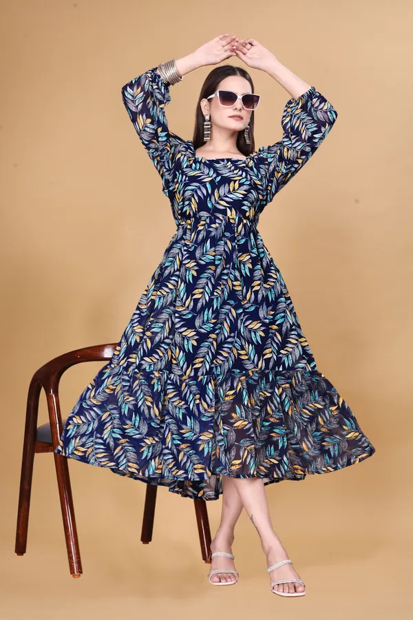 Navy_Printed_A-Line_Dress_for_Women