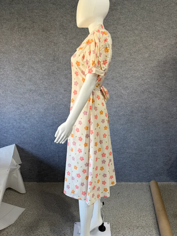 Cream_Floral_Print_Puff_Sleeve_Dress_for_Women