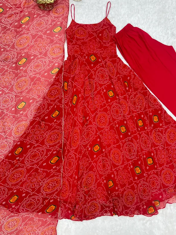 Red_Printed_Saree_Set_for_Women