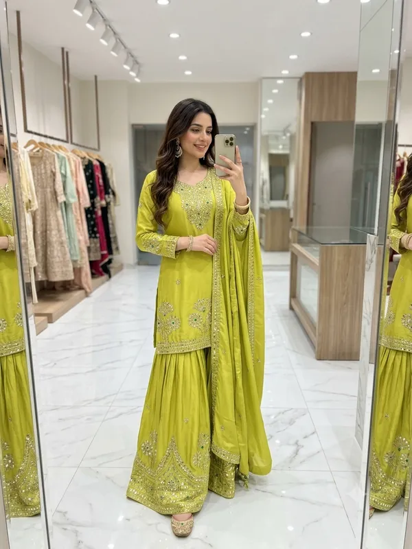 Green_Embroidered_Sharara_Suit_Set_for_Women