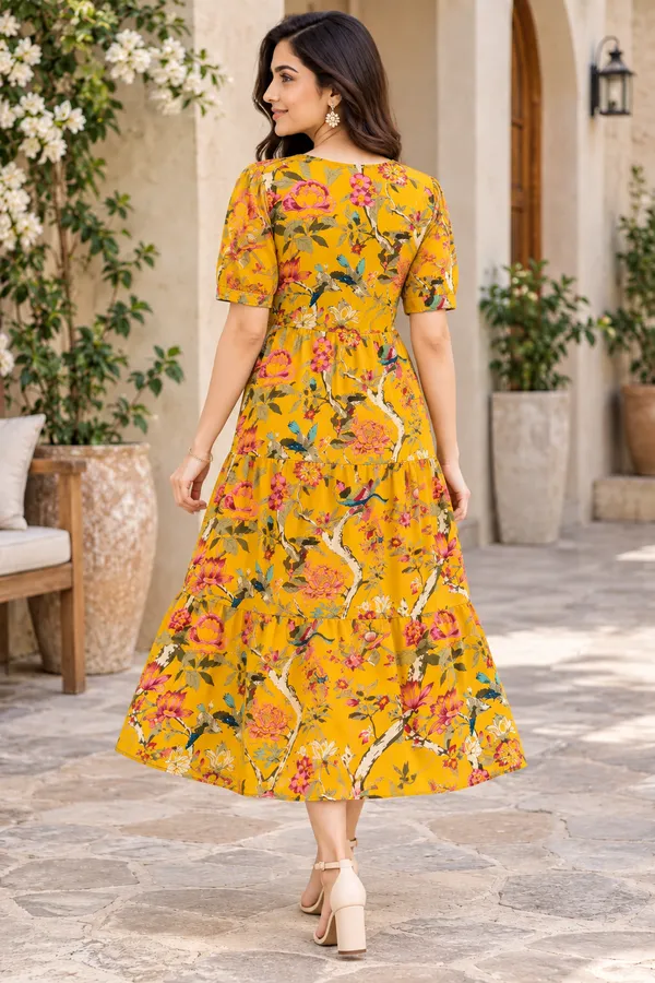 Yellow_Floral_Print_Fit_And_Flare_Dress_for_Women