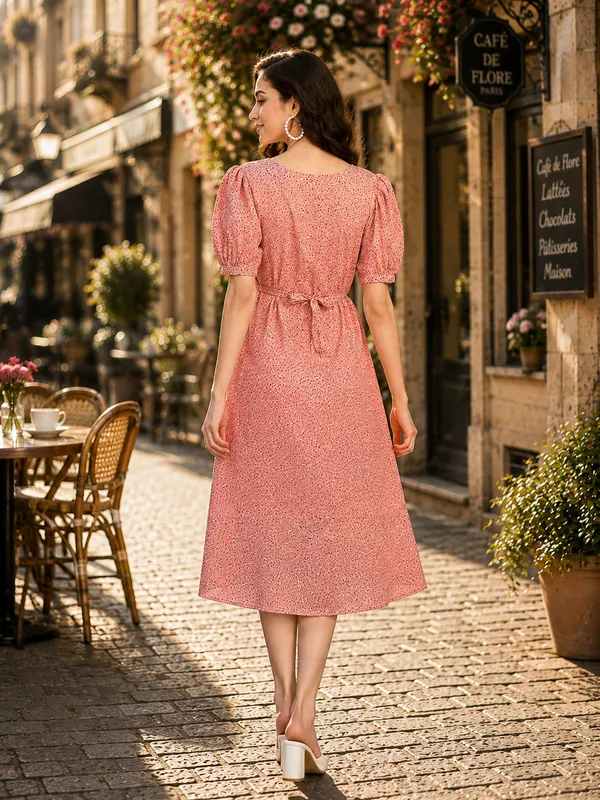 Pink_Printed_Puff_Sleeve_Midi_Dress_for_Women