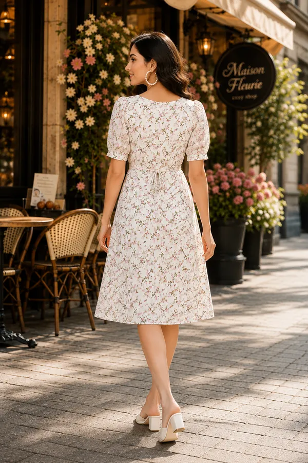White_Floral_Fit_And_Flare_Dress_for_Women