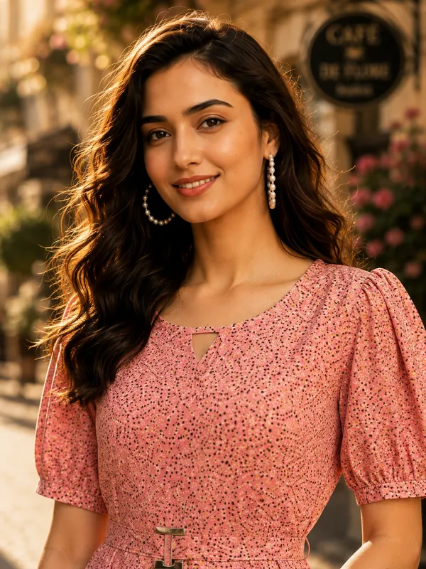 Pink_Printed_Puff_Sleeve_Midi_Dress_for_Women