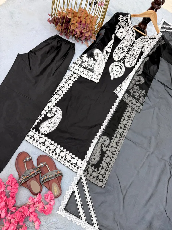 Black_Embroidered_Straight_Kurta_Set_for_Women