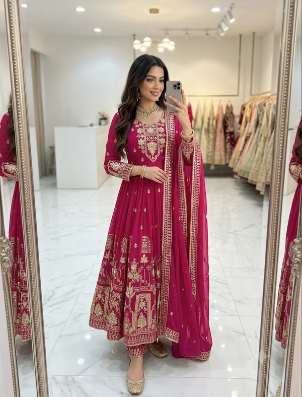 Maroon_Embroidered_Anarkali_Suit_Set_for_Women