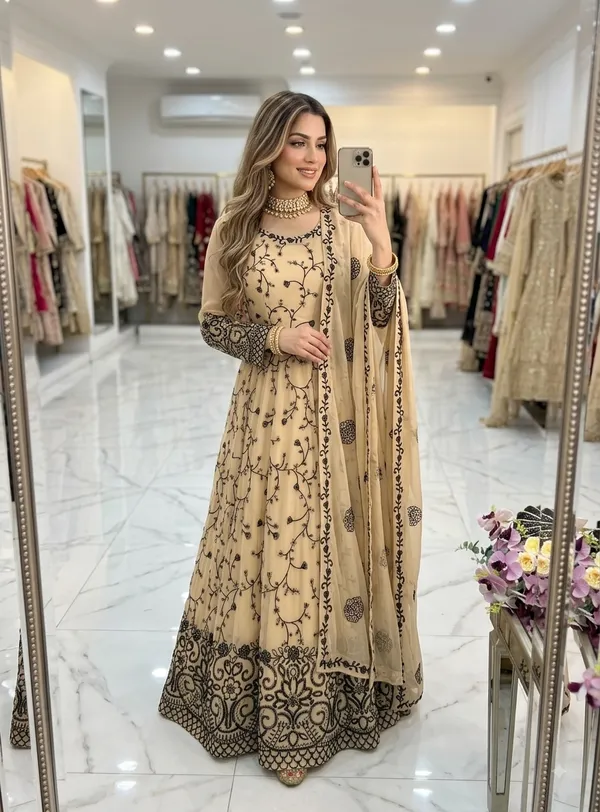 Beige_Embroidered_Anarkali_Dress_With_Dupatta_for_Women