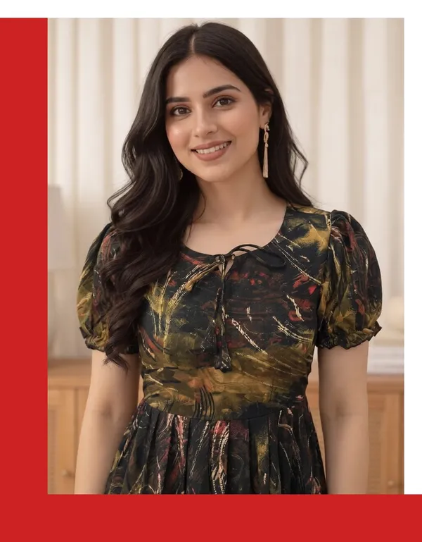 Black_Printed_Fit_And_Flare_Dress_For_Women