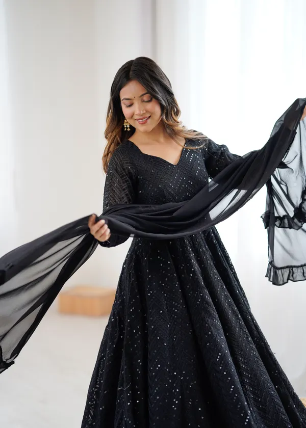 Black_Sequined_Anarkali_Dress_With_Dupatta_for_Women