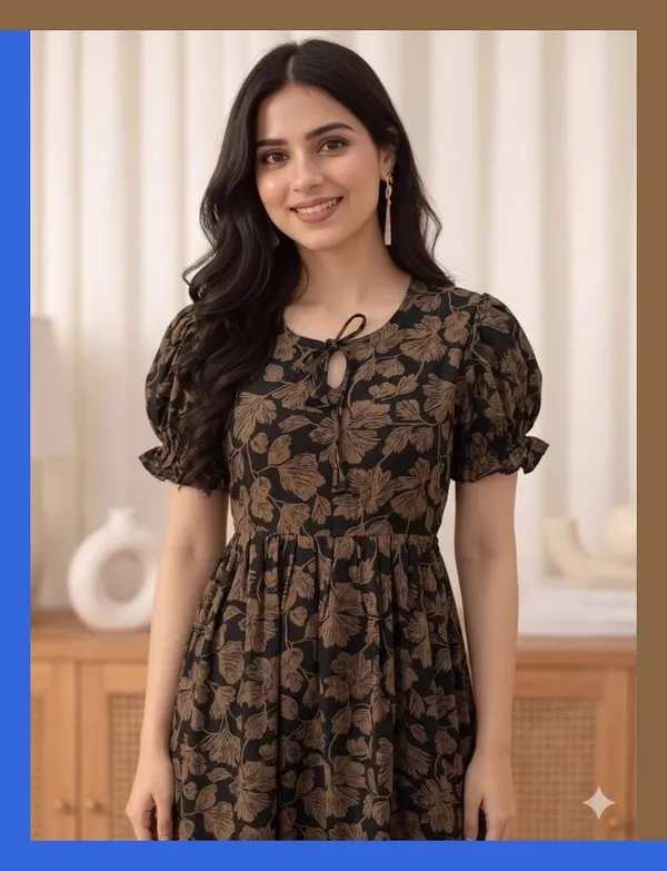 Black_Floral_Print_Fit_And_Flare_Dress_for_Women