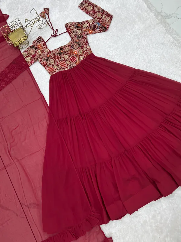 Maroon_Embroidered_Anarkali_Dress_For_Women
