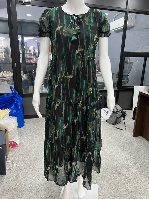 Green_Georgette_Printed_Puff_Sleeve_Maxi_Dress_For_Women