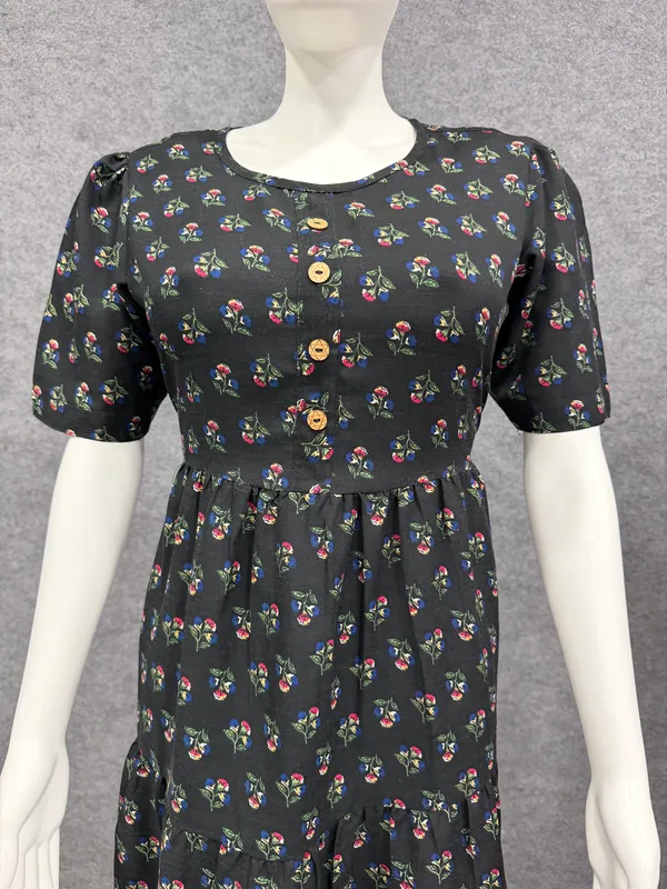 Black_Floral_Print_Fit_And_Flare_Dress_for_Women