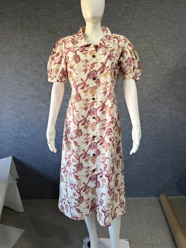 Ivory_Floral_Print_Collared_Midi_Dress_for_Women