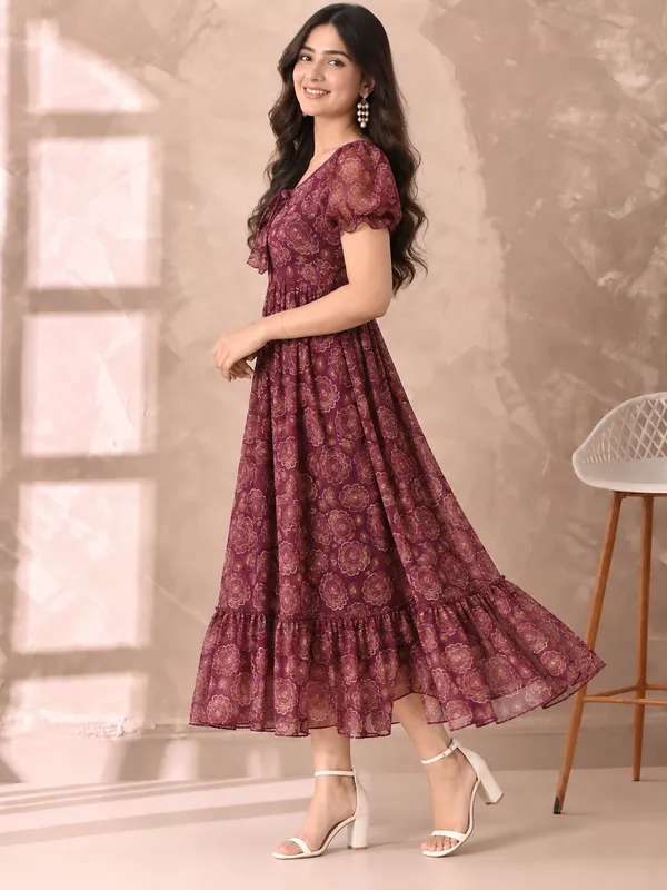 Maroon_Floral_Print_Fit_And_Flare_Midi_Dress_for_Women