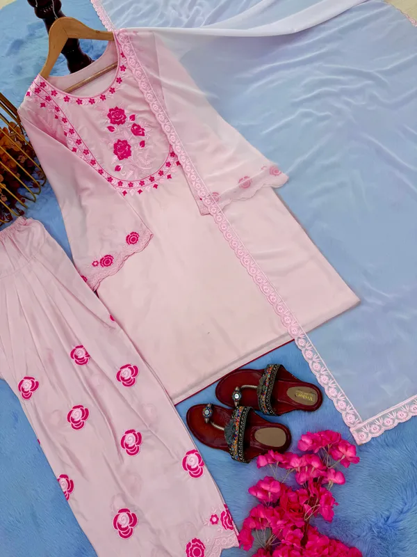 Pink_Floral_Print_Straight_Kurta_Set_for_Women
