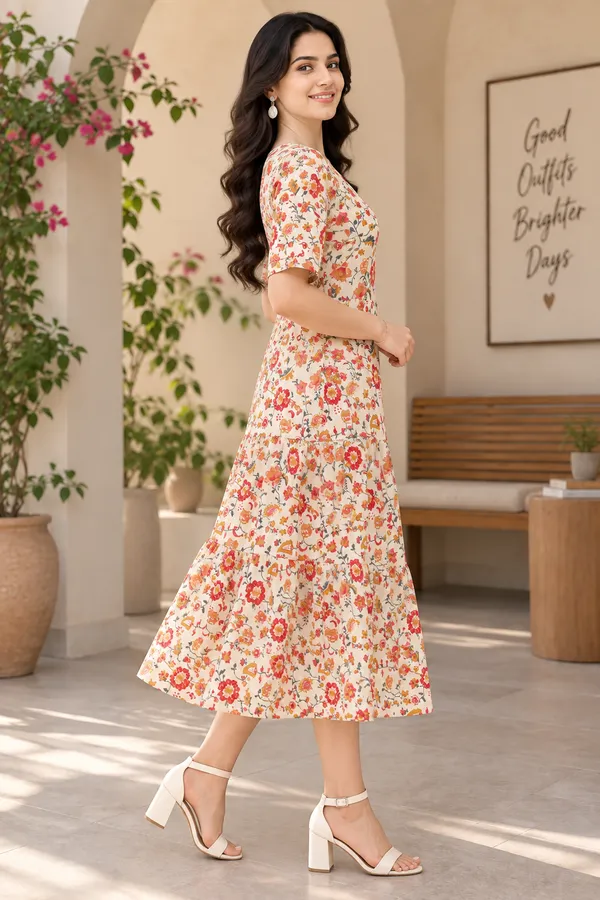 Beige_Floral_Midi_Fit_And_Flare_Dress_for_Women