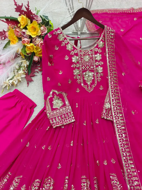 Pink_Embroidered_Anarkali_Suit_Set_for_Women