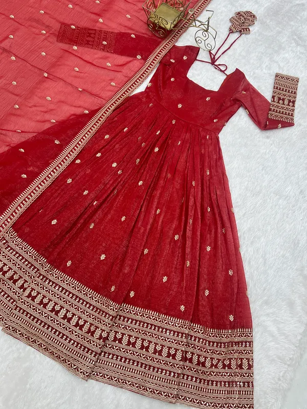 Red_Embroidered_Anarkali_Suit_Set_For_Women